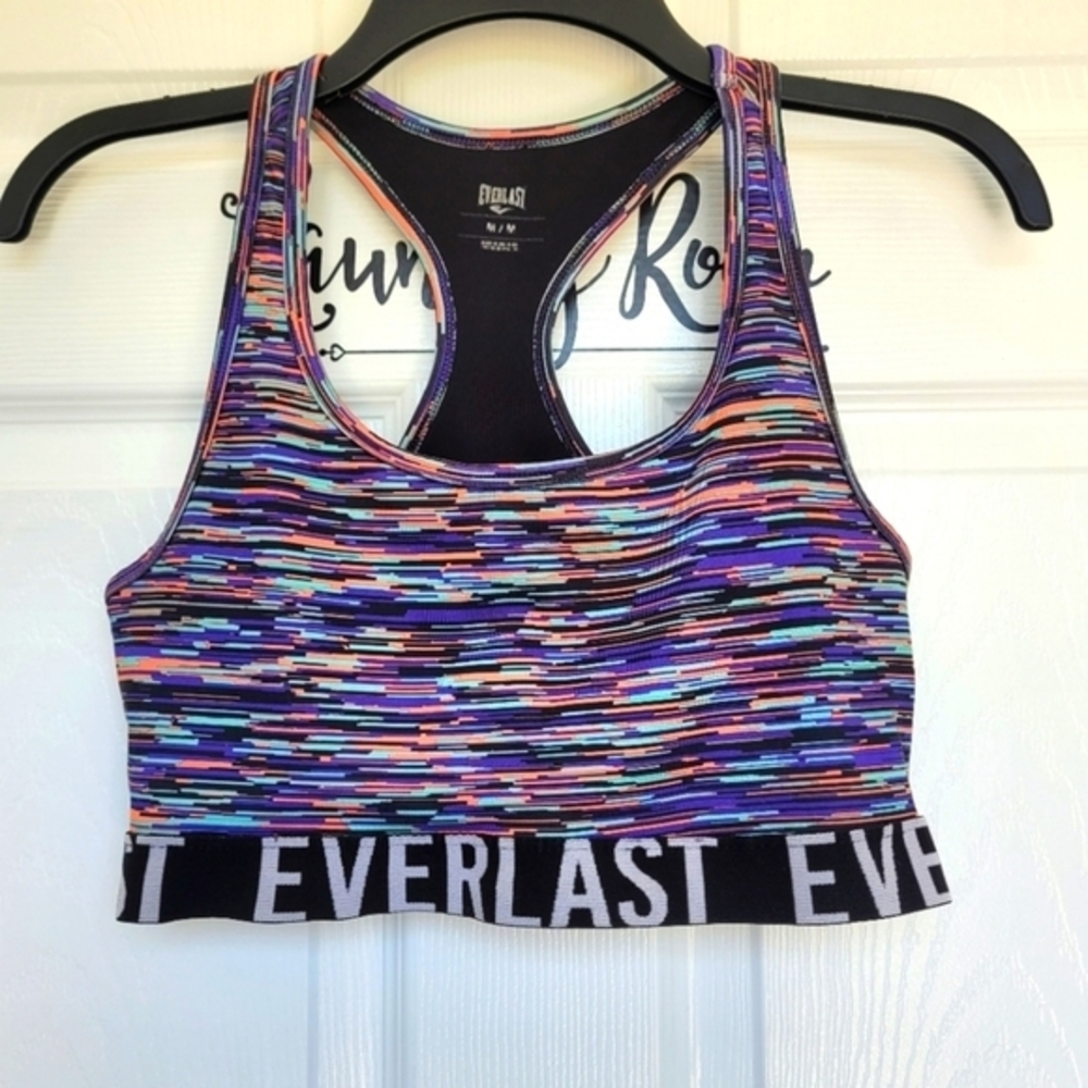 Everlast Sports Bra Medium Racerback Multicolored‎ Women's Athletic Work Out